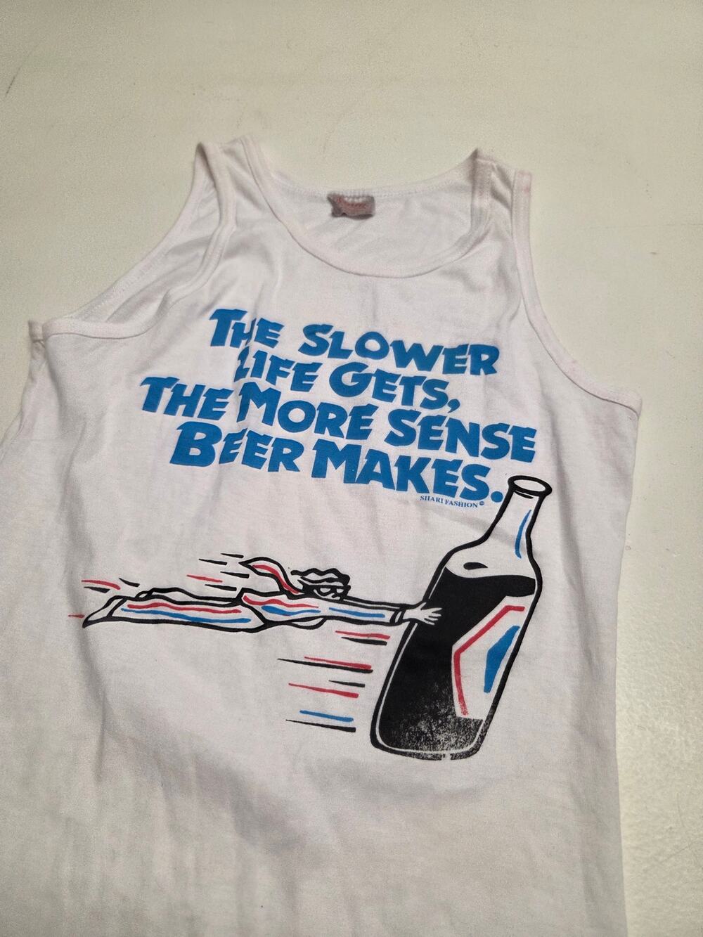 Vintage Beer Tank Top Funny Drinking Graphic Dimaz Canada Shiari Fashion Small